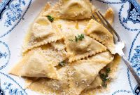 Homemade Triangoli with Mushrooms and Taleggio Cheese
