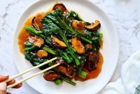 Chinese Broccoli in Oyster Sauce with Shiitake Mushrooms