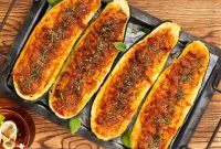 Cheesy Zucchini Boats Stuffed with Ricotta and Parmesan