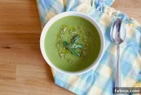Spring Asparagus and Pea Soup with Fresh Mint Pesto