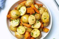 Crispy Roasted Carrots and Potatoes with Garlic and Herbs