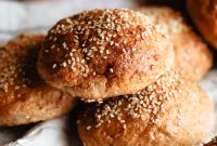 Whole Wheat Burger Buns Made with Tangzhong Method