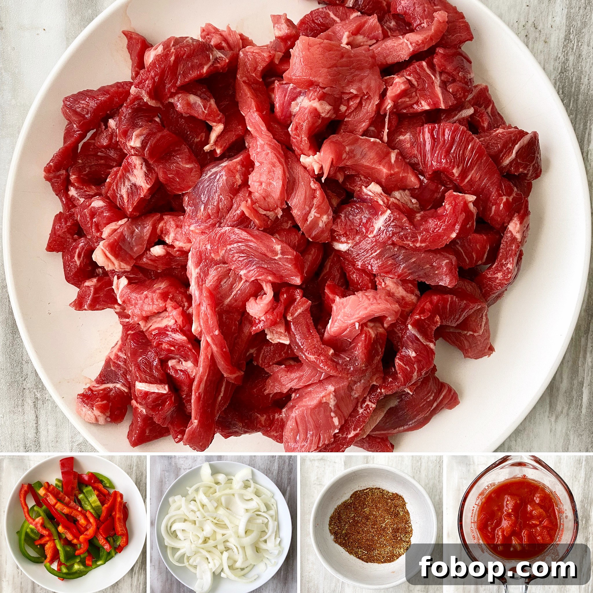 ingredients for slow cooker steak fajitas