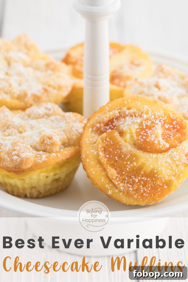 Cheesecake Muffins: Tangerine, Crumble & Chocolate Variations 8 Delicious cheesecake muffins with tangerines, crumbles or chocolate. The easy cheesecake muffins are crispy, creamy and soo delicious!