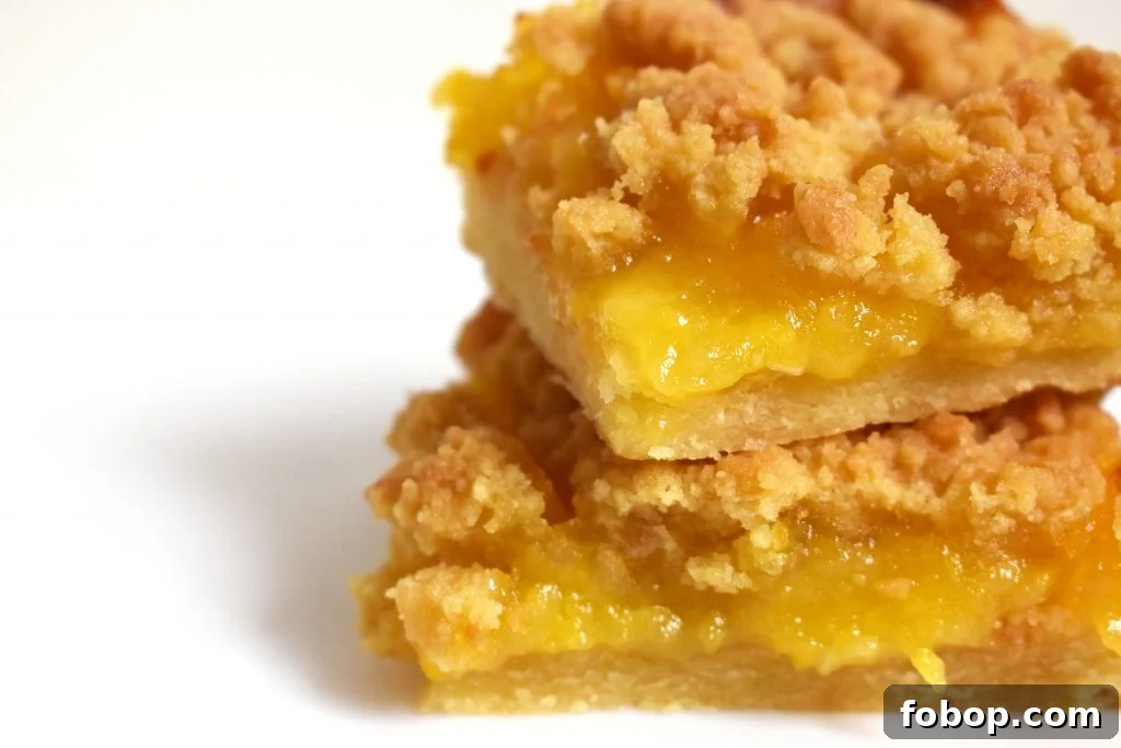 Lemon Curd Shortbread Crumble Bars 6 Two slices of lemon curd crumble of a white background.