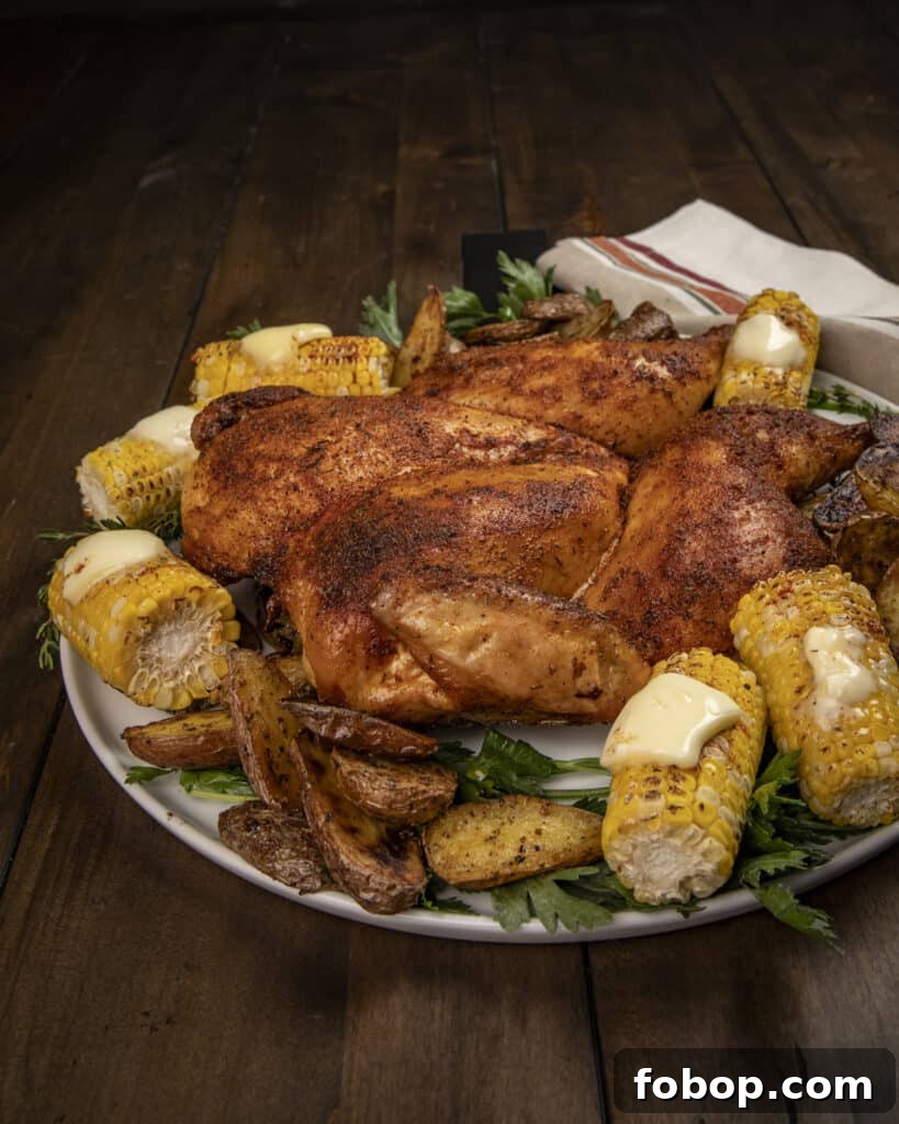 Smoked Chicken Dry Rub Recipe for Juicy, Flavor-Packed Results 7 Smoked whole chicken with corn