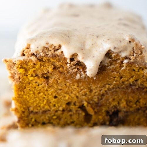 pumpkin loaf with maple glaze