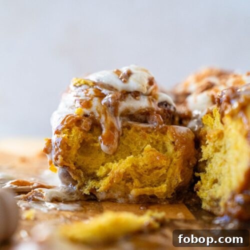 pumpkin caramel cinnamon rolls