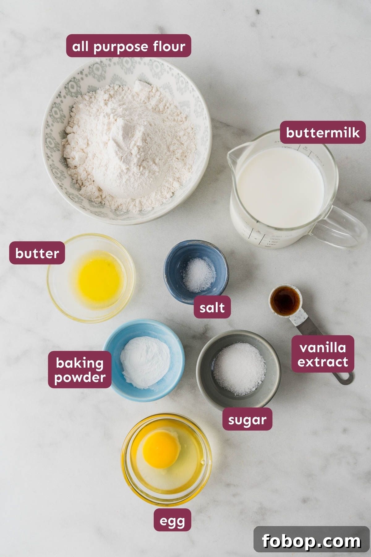 ingredients for air fryer pancakes.