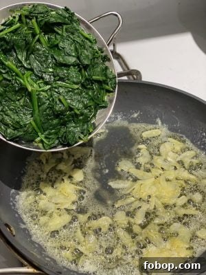 Creamed Spinach Sautéing Spinach