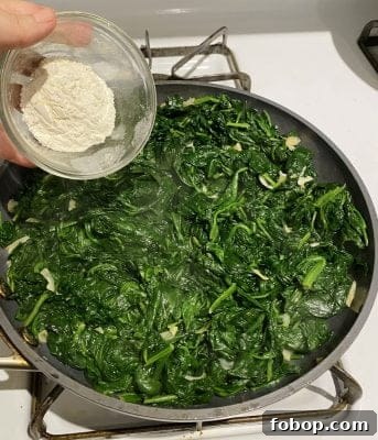 Creamed Spinach Adding Flour