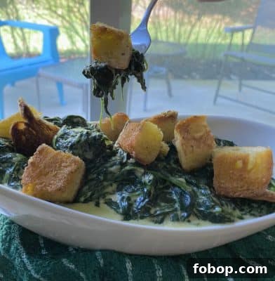 Creamed Spinach on Fork Landscape