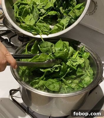 Creamed Spinach Blanching Spinach