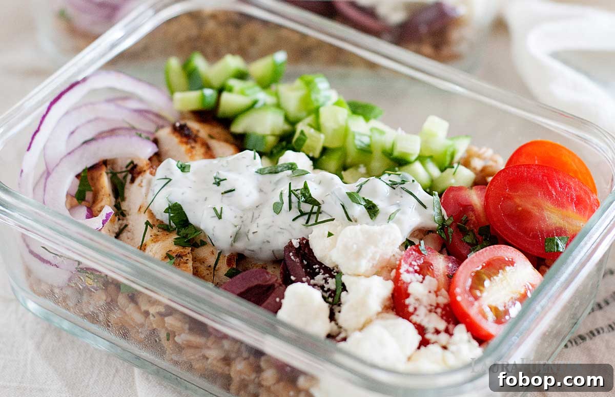 Mediterranean Chicken Farro Bowl