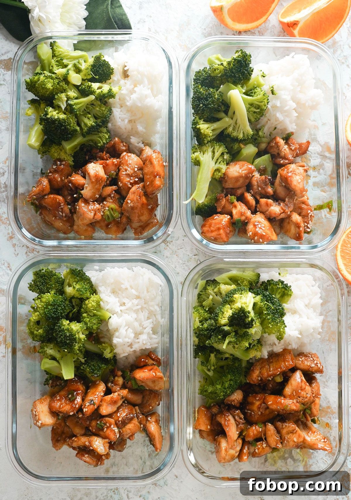 orange chicken meal prep