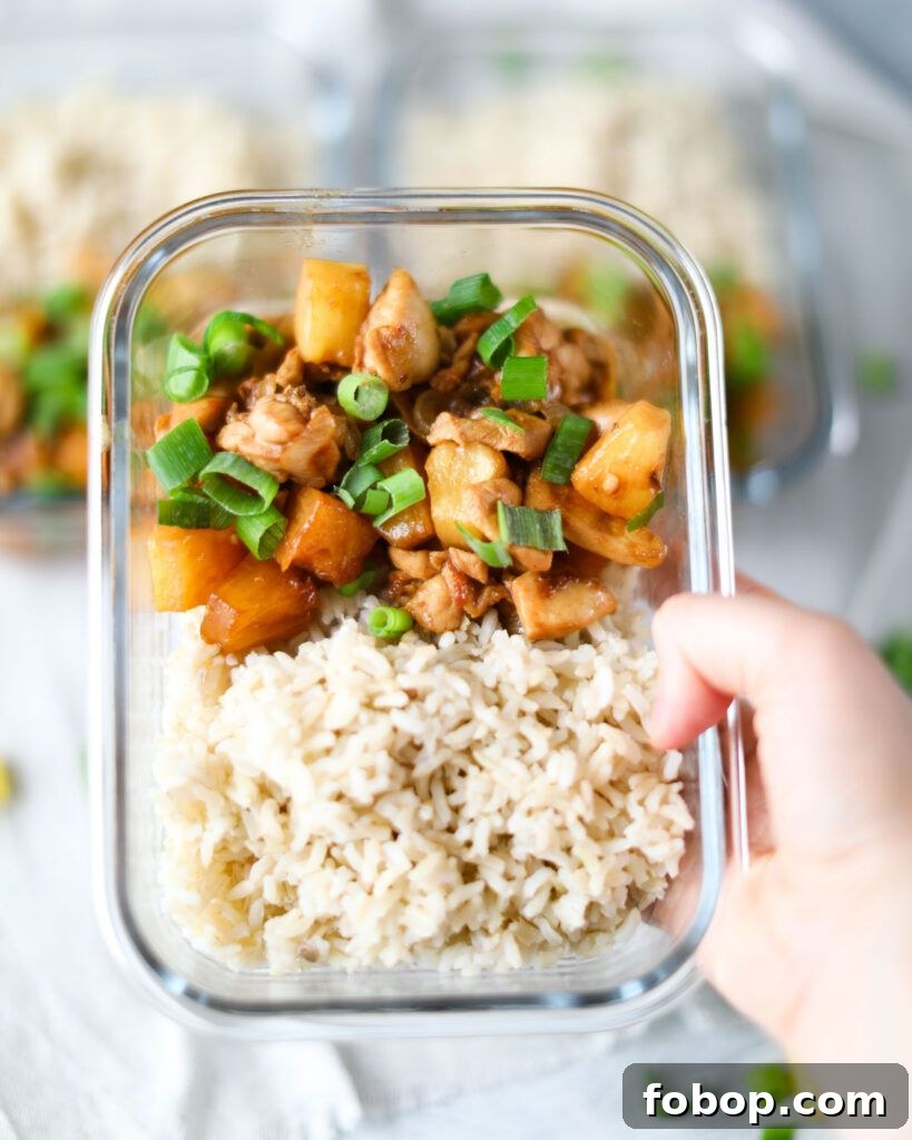 spicy pineapple chicken meal prep