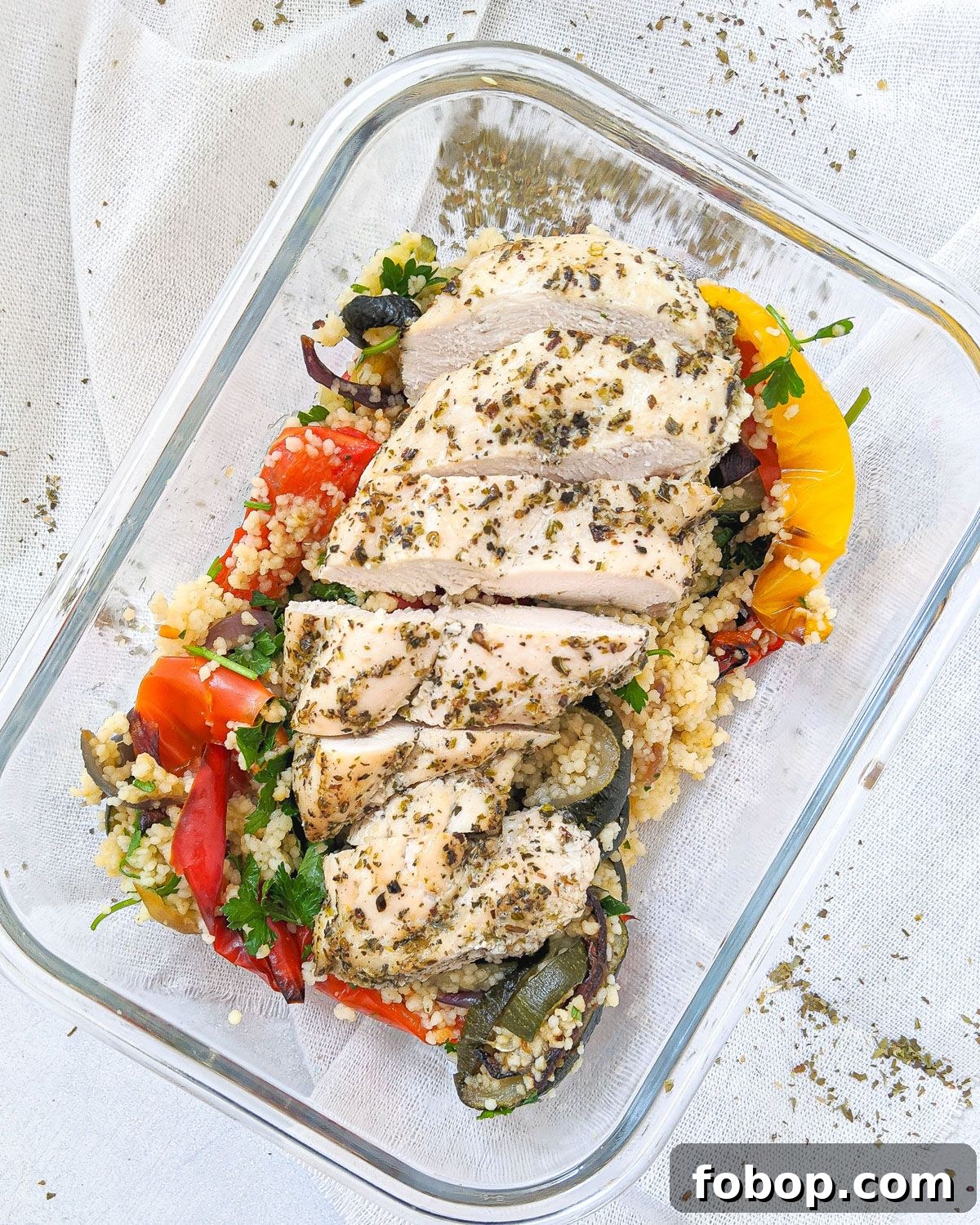 Baked Herb Chicken Couscous Meal Prep