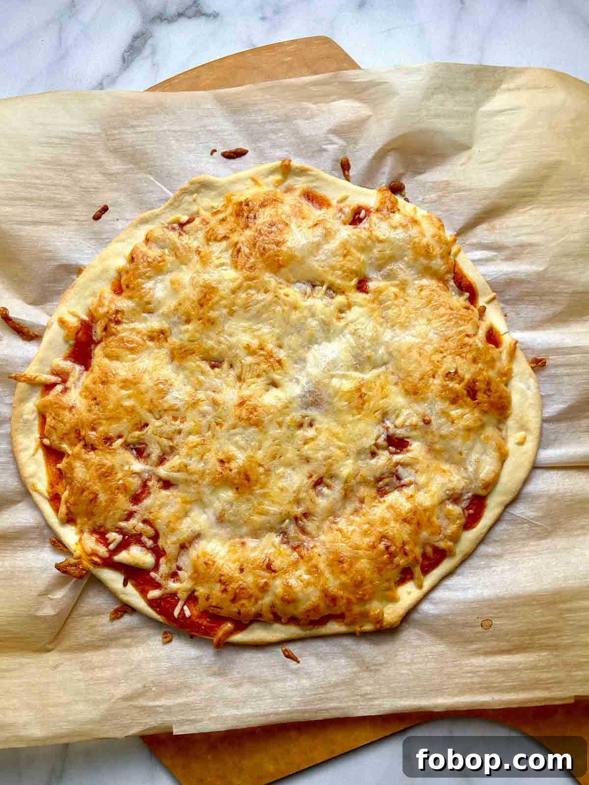 Crispy Cracker-Crust Pizza Recipe: Thin, Crunchy Homemade Pie 11 cooked pizza resting on pizza handle