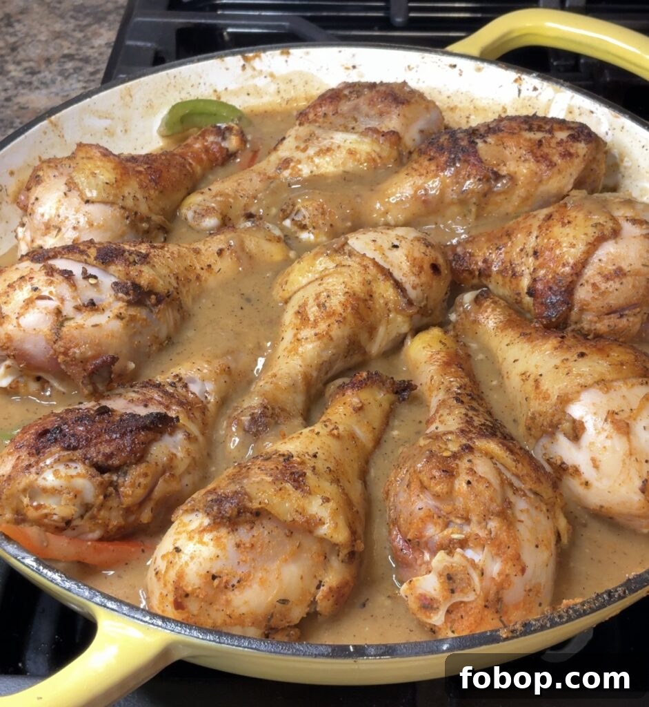 Smothered Baked Chicken Legs with Creamy Onion Gravy 8 Smothered Baked Chicken Legs