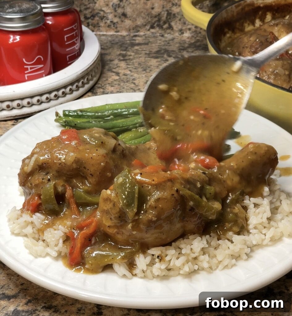 Smothered Baked Chicken Legs with Creamy Onion Gravy 3 Smothered Baked Chicken Legs