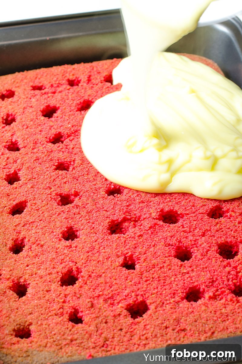 Christmas Red Velvet Poke Cake - Making - Step 2