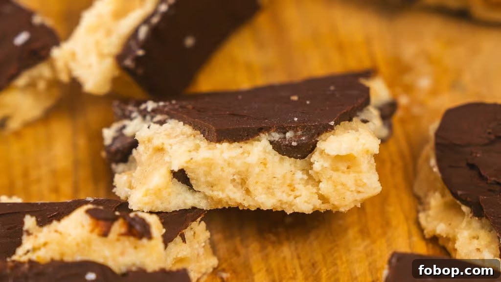 Protein cookie dough bark closeup