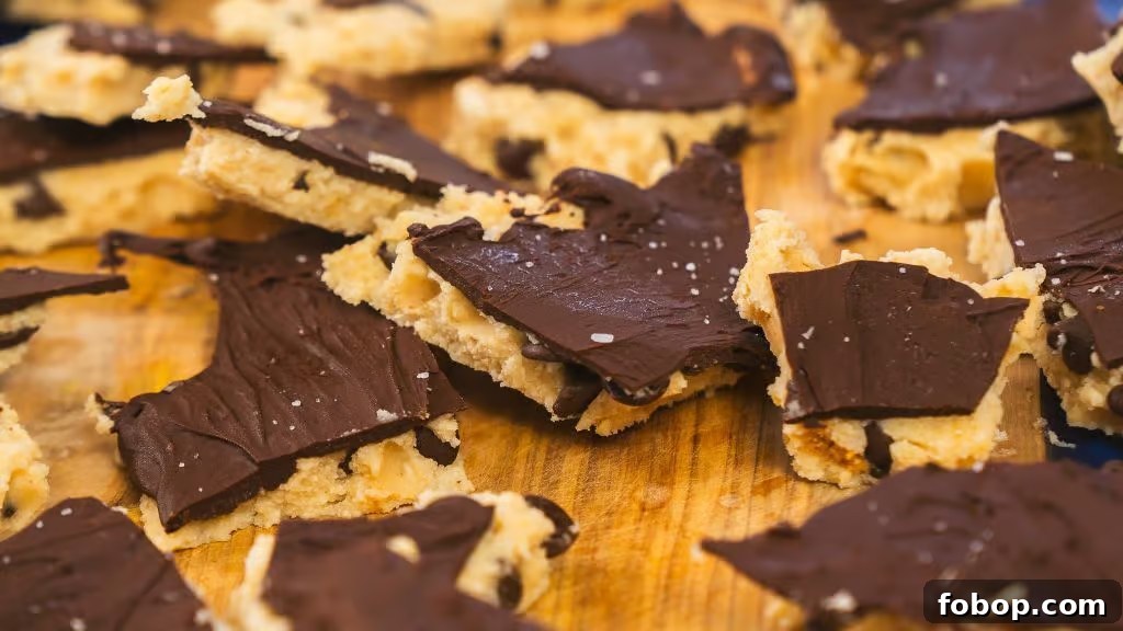 Chocolate poured over cookie dough