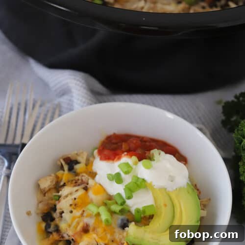 Slow Cooker Chicken Burrito Bowls Recipe for Weeknight Meals 6 how to make slow cooker chicken burrito bowls for dinner.