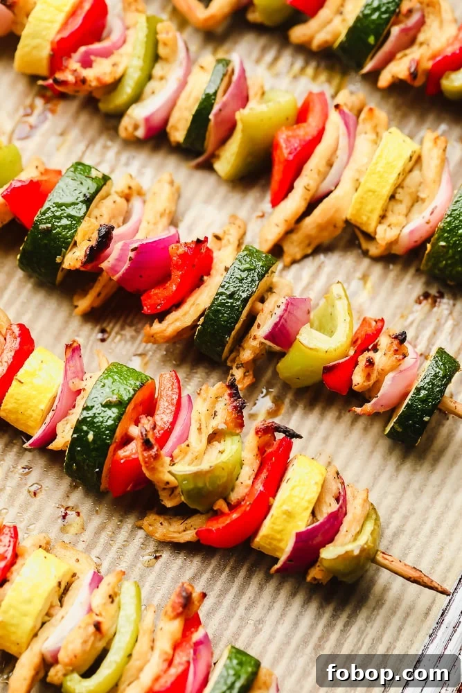 Grilled Vegan Kebab Recipes for Flavorful Plant-Based Meals 2 close up on cooked vegetable kebabs on a baking sheet