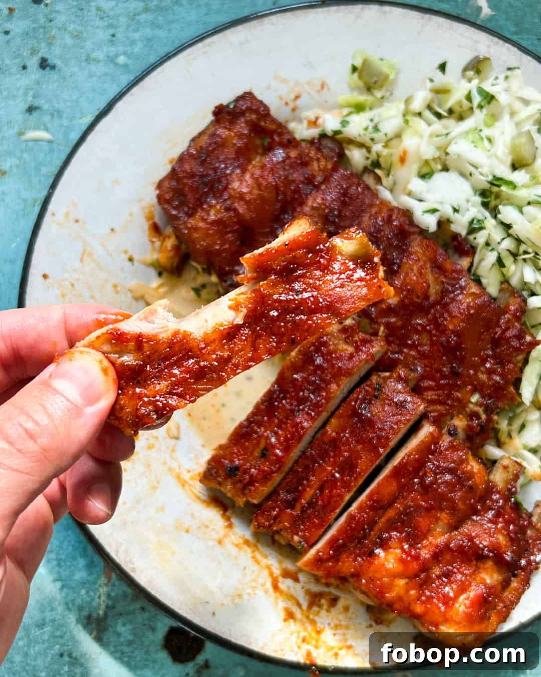 Oven-Baked BBQ Ribs with Dill Pickle Slaw — Paleo & Gluten-Free 2 Fall off the bone oven baked bbq ribs no grill required