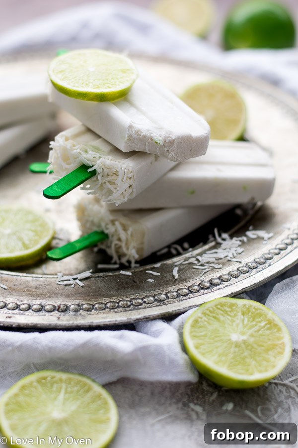 Coconut Lime Popsicles Recipe — Refreshing Frozen Treats 2 coconut lime popsicles