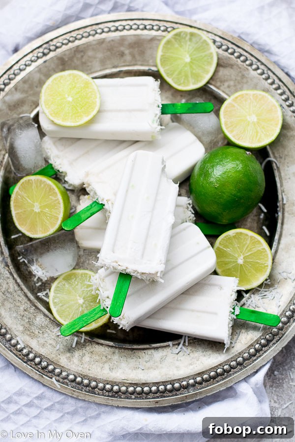 Coconut Lime Popsicles Recipe — Refreshing Frozen Treats 3 coconut lime popsicles