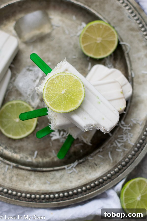 Coconut Lime Popsicles Recipe — Refreshing Frozen Treats 6 coconut lime popsicles