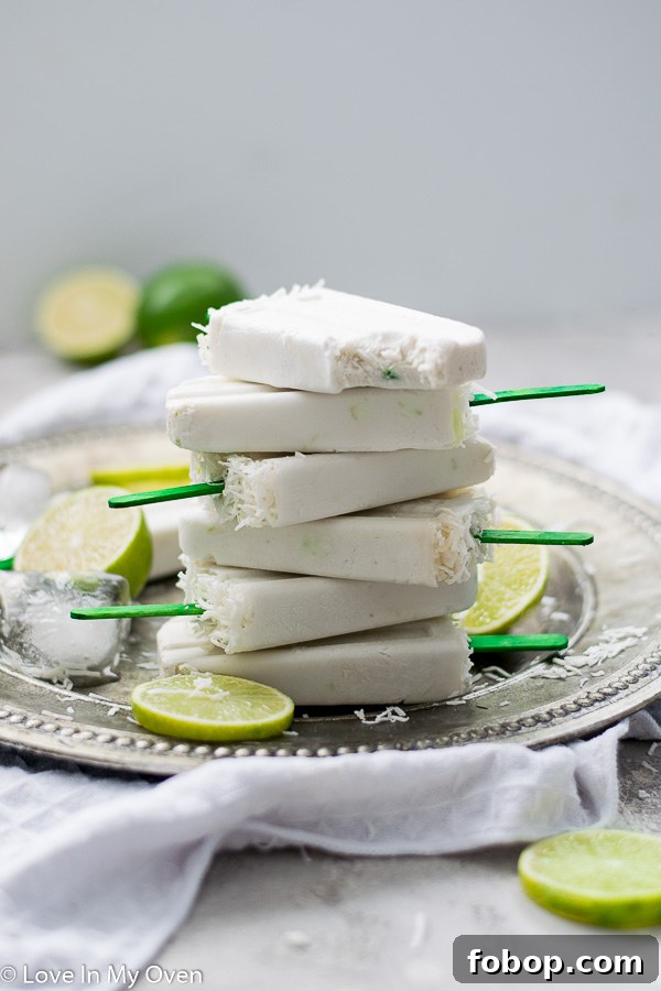 Coconut Lime Popsicles Recipe — Refreshing Frozen Treats 7 coconut lime popsicles