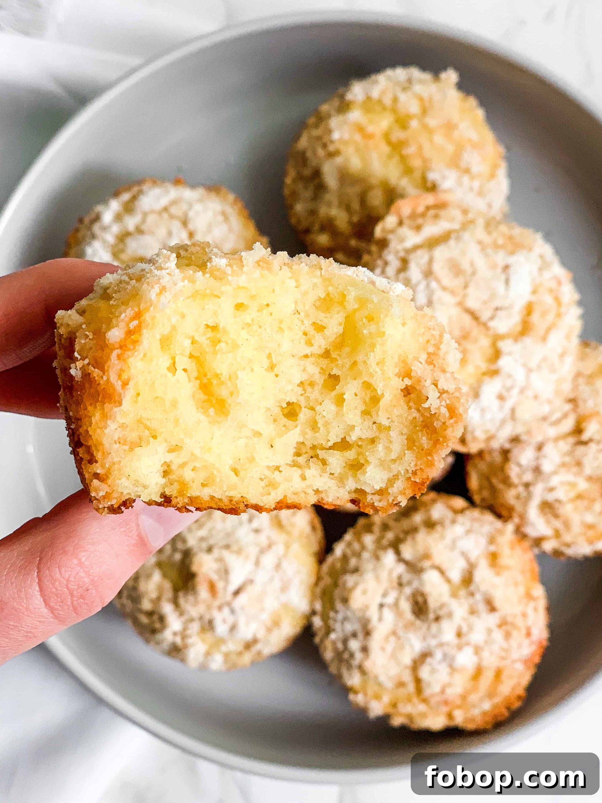 Bowl of Healthier Lemon Crumb Muffins
