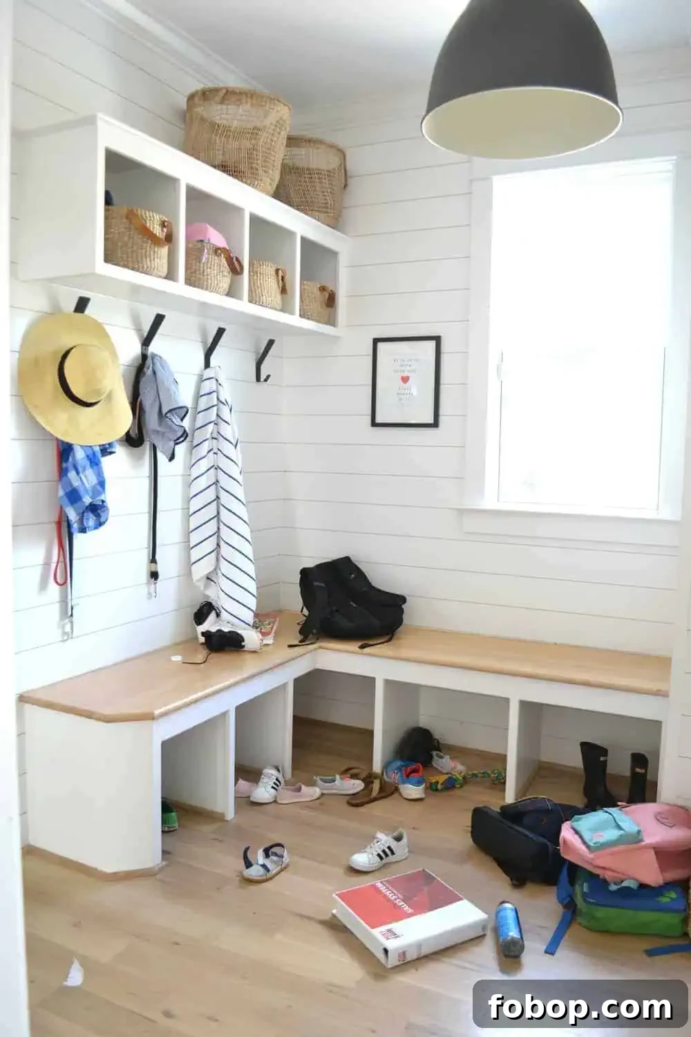 How to Begin Organizing Your Home: A Simple Room-by-Room Plan 3 mudroom that needs organizing for back to school