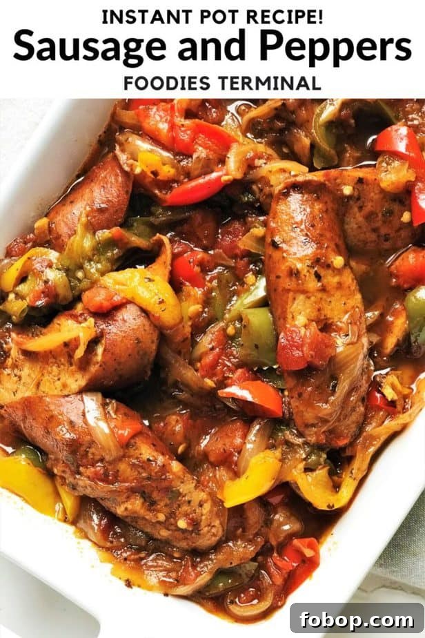 Instant Pot Sausage with Peppers and Onion Dinner 6 Instant Pot Sausage, peppers and onions with smoked chicken sausage