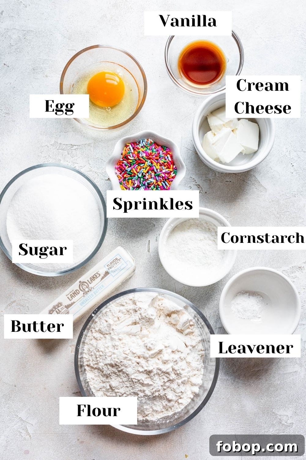 ingredients for sugar cookie bars