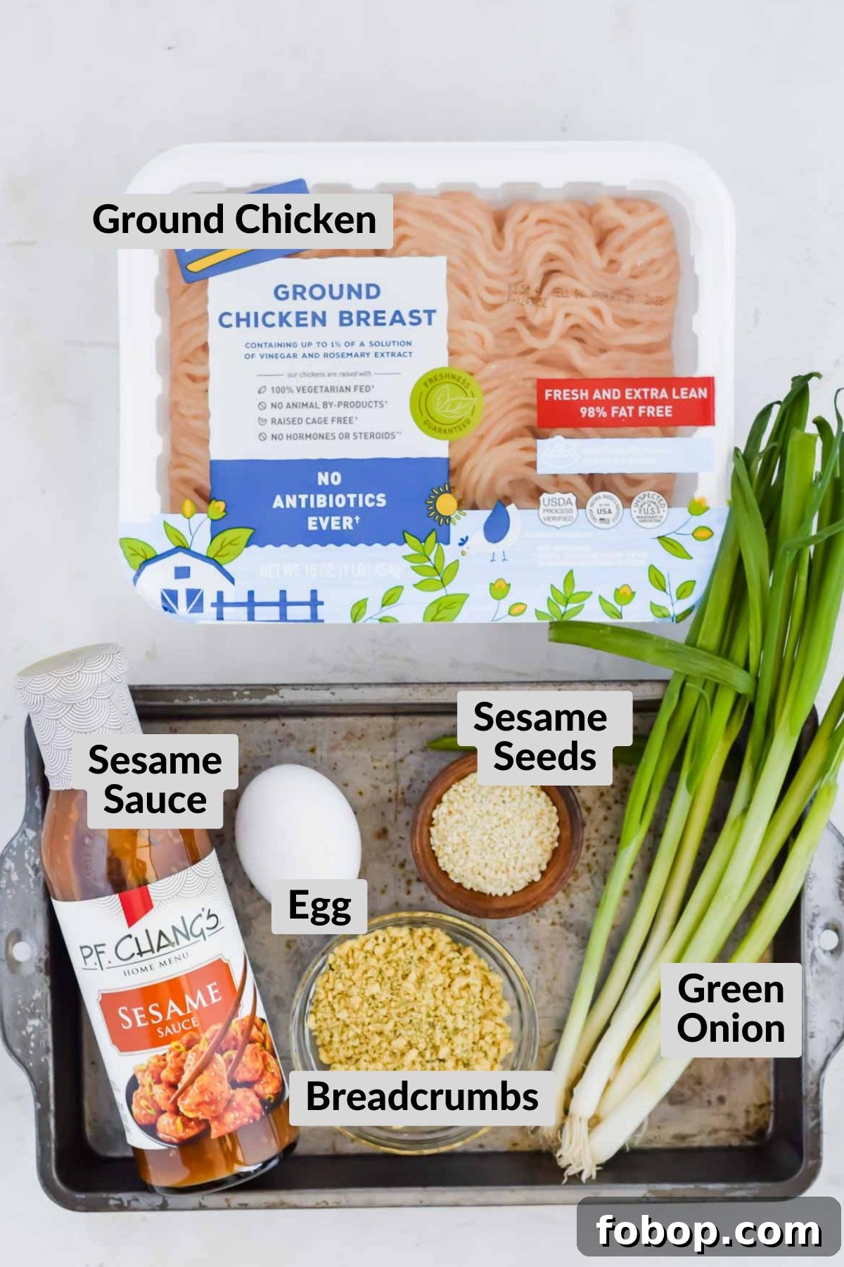 Sticky Asian Chicken Meatballs with Ginger Soy Glaze 3 ingredients for asian chicken meatballs.