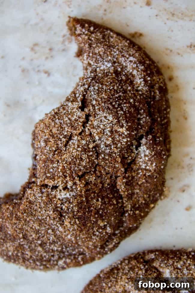Mexican Hot Chocolate Cookies (Chocolate Snickerdoodles) a half-eaten Mexican chocolate cookie.