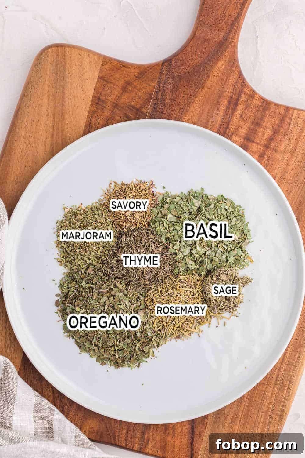 Ingredients to make italian seasoning