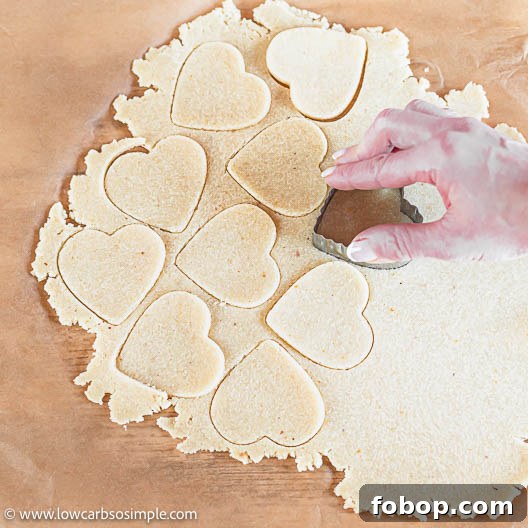 Keto Crunchy Pizza Hearts with 5 Simple Ingredients 6 Cutting out Heart Shapes | Low-Carb, So Simple