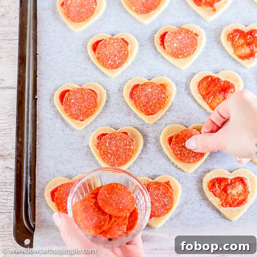 Keto Crunchy Pizza Hearts with 5 Simple Ingredients 8 Pepperoni | Low-Carb, So Simple