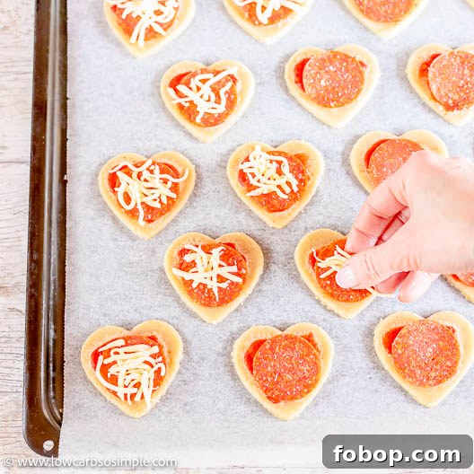 Keto Crunchy Pizza Hearts with 5 Simple Ingredients 9 Sprinkling Mozzarella | Low-Carb, So Simple