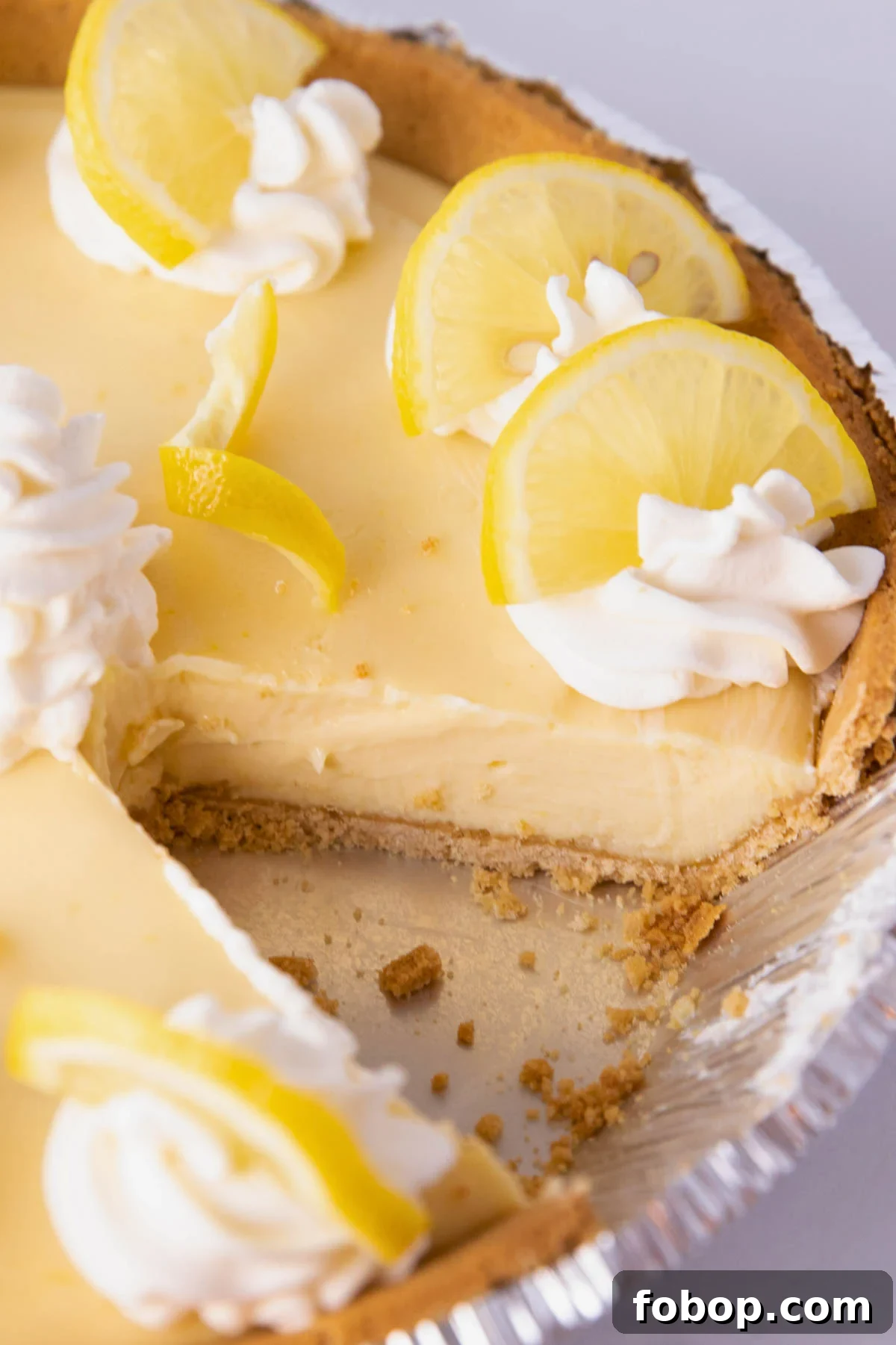 Classic Lemon Pie with Crispy Graham Cracker Crust 6 Slice of lemon pie