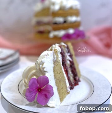 Blackberry Vanilla Cream Cake