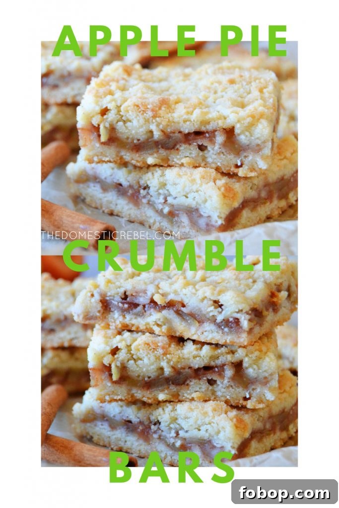 apple pie crumble bars photo collage