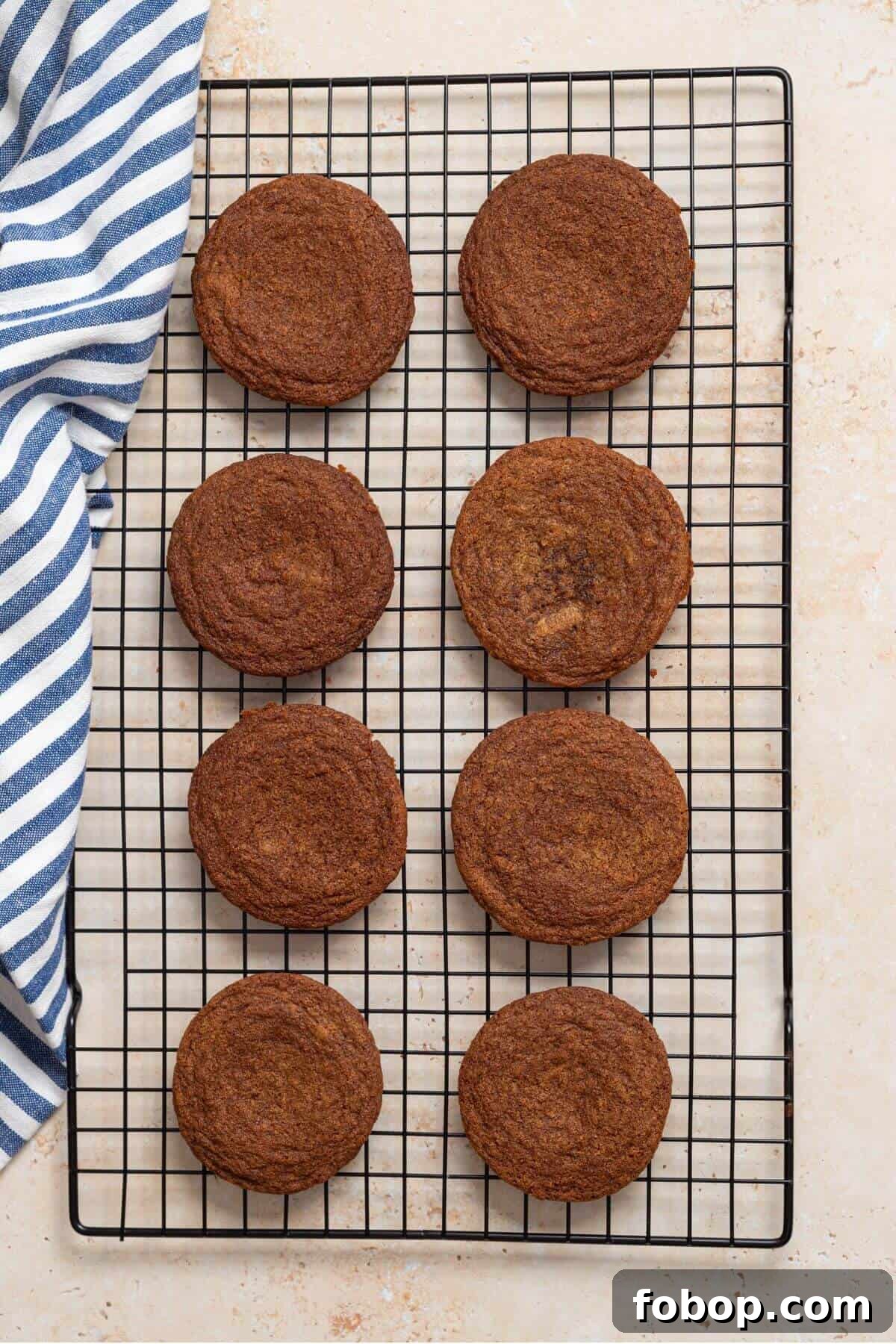 Small-Batch Brown Sugar Cookie Recipe for Perfect Soft Bites 11 Brown cookies on a cooling rack.