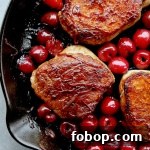 pork chops with cherries & bourbon