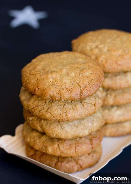 Gingerzac Biscuits — Crunchy Ginger Oat Cookies Recipe 3 Gingerzac Biscuits - A delicious cross between two classics: the Anzac Biscuit and the Gingernut.